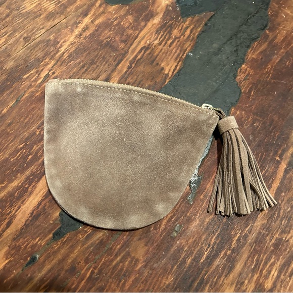 SUEDE 5.5” x 4.5” Zip Coin Purse with Tassel - Picture 2 of 6